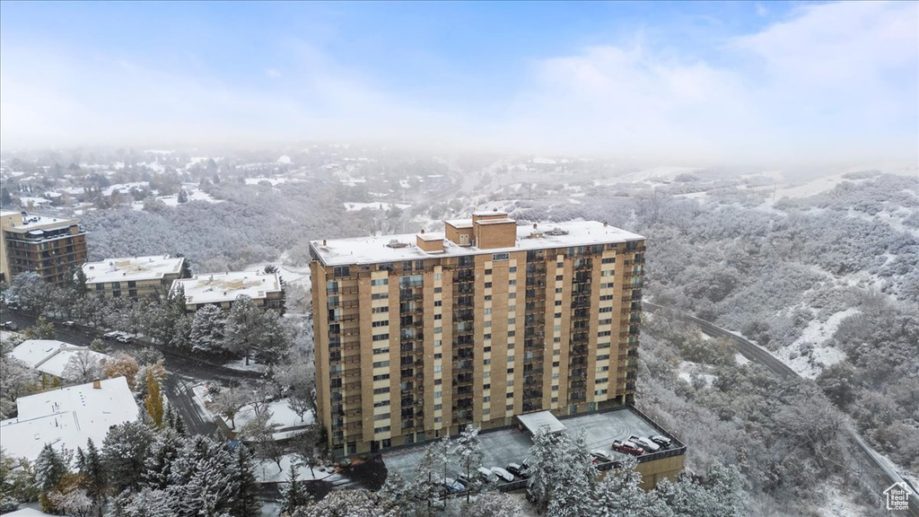 View of snowy aerial view