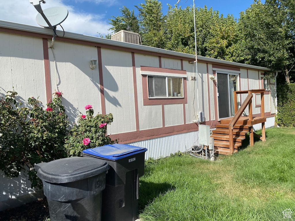 Exterior space with a lawn