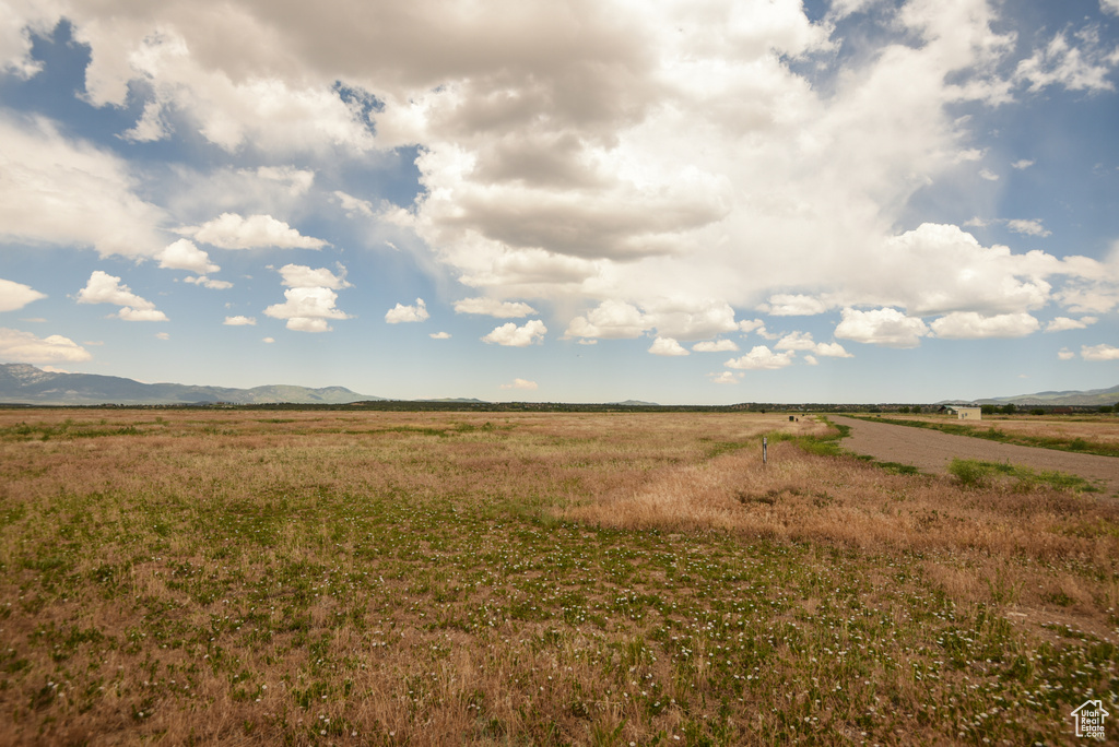 View of local wilderness with rural landscape and a mountain backdrop