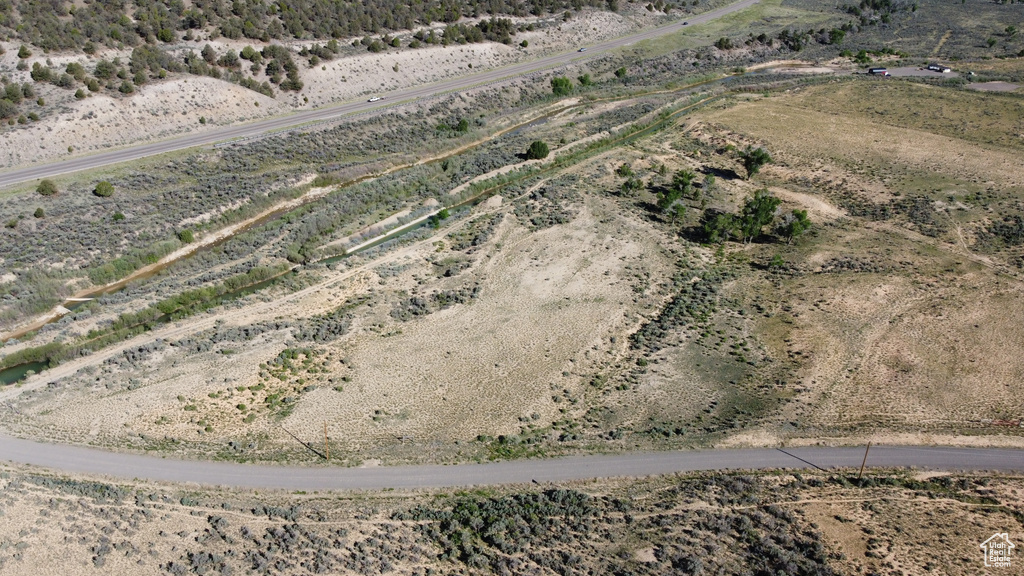 Overview of rural landscape with a desert landscape