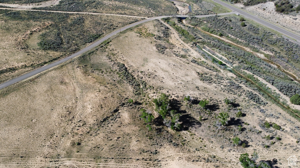 Aerial overview of property's location featuring rural landscape