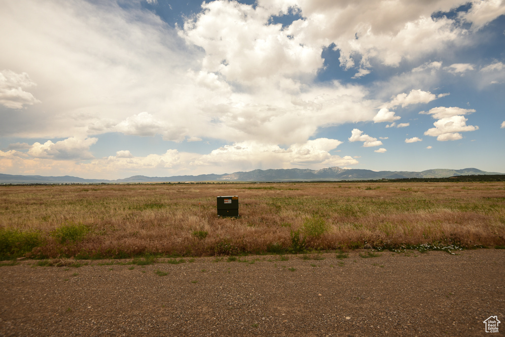 View of mountain background with rural landscape