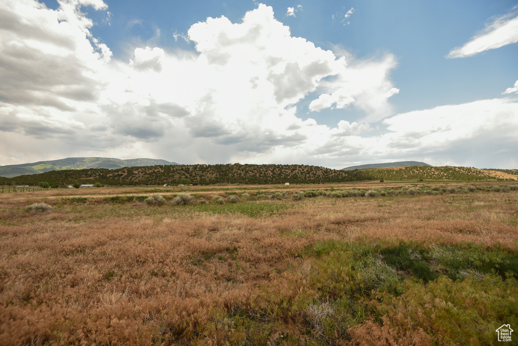 Mountain view with rural landscape
