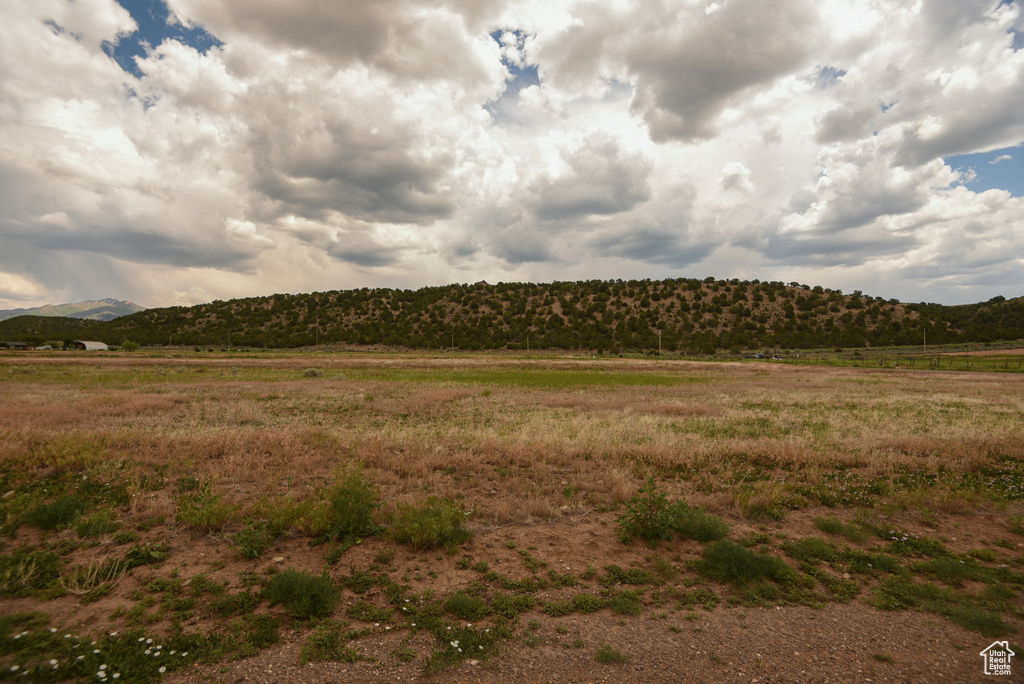 Mountain view with rural landscape