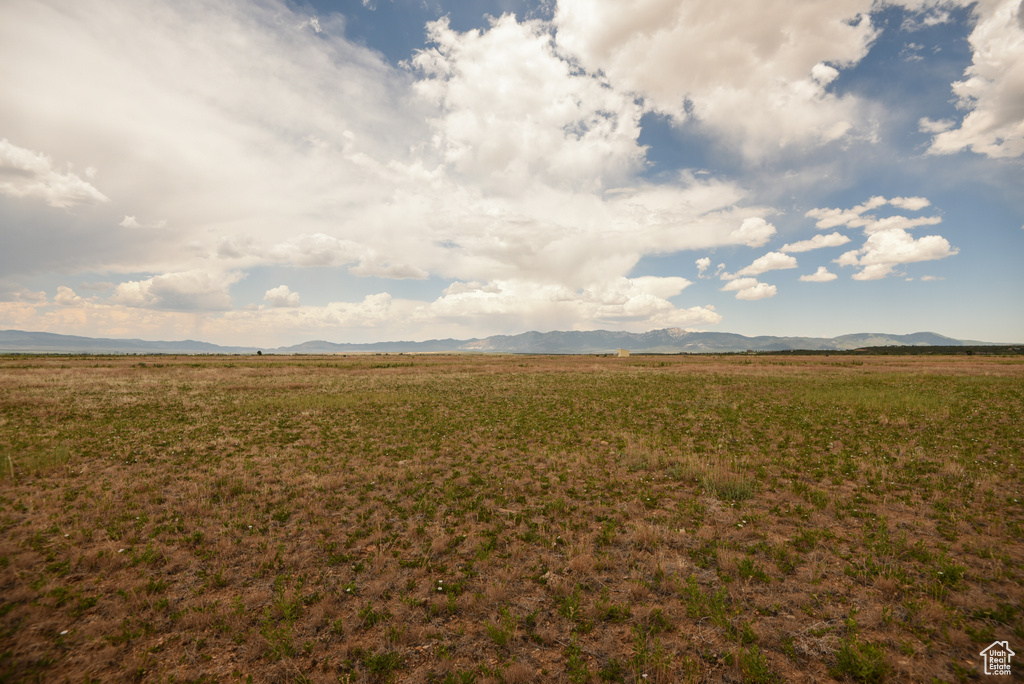 View of yard with a mountain view