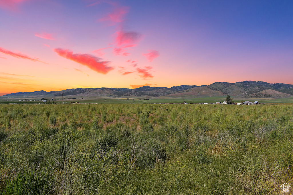 Mountain view featuring a rural view