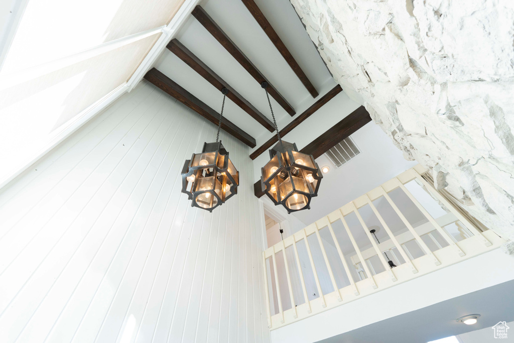 Room details featuring beam ceiling