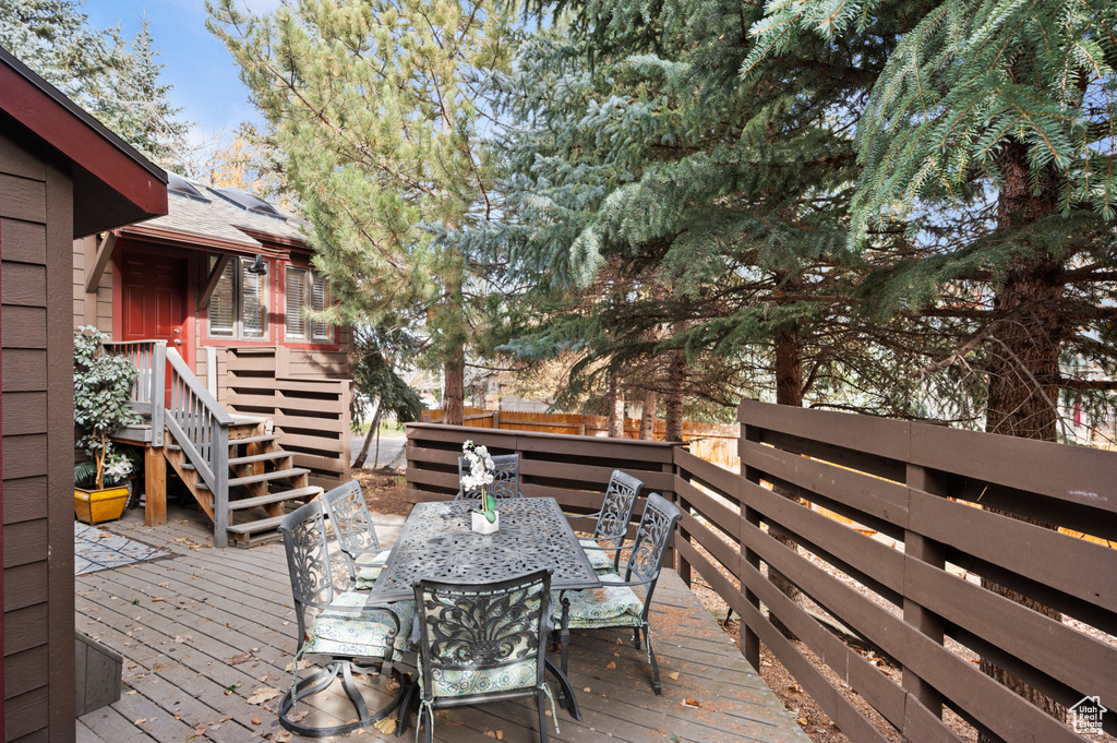View of wooden deck