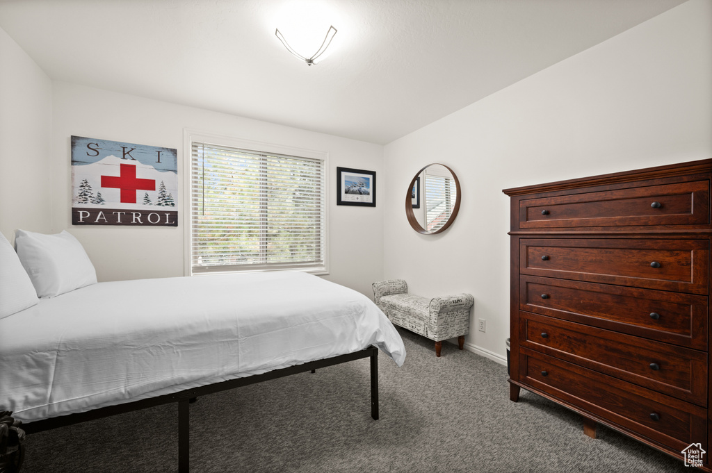 Bedroom with carpet flooring