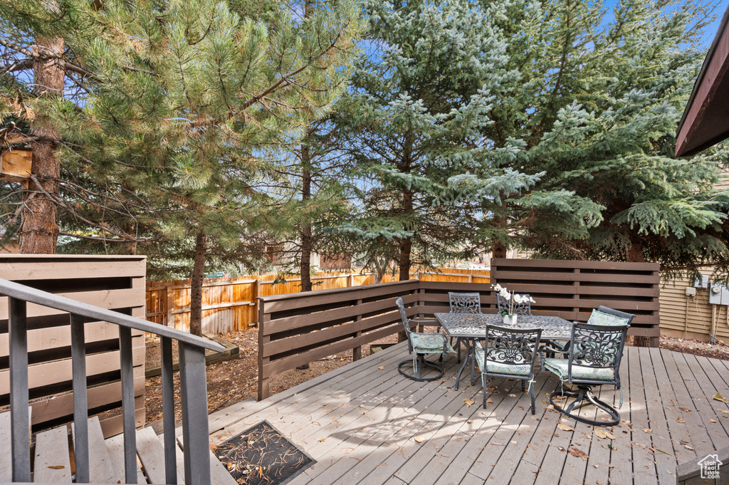 View of wooden deck