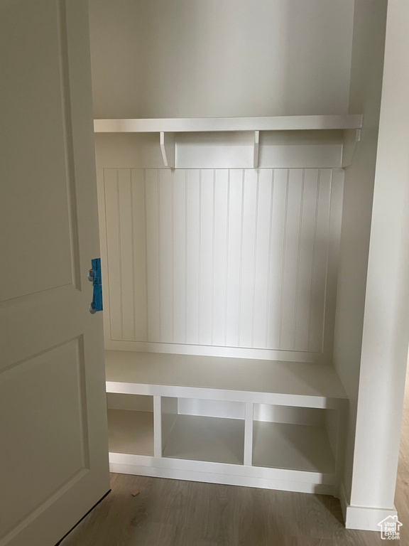 Mudroom featuring wood finished floors