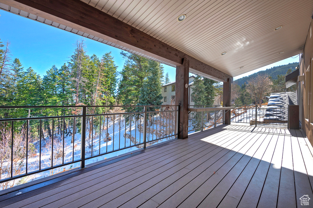 View of wooden deck