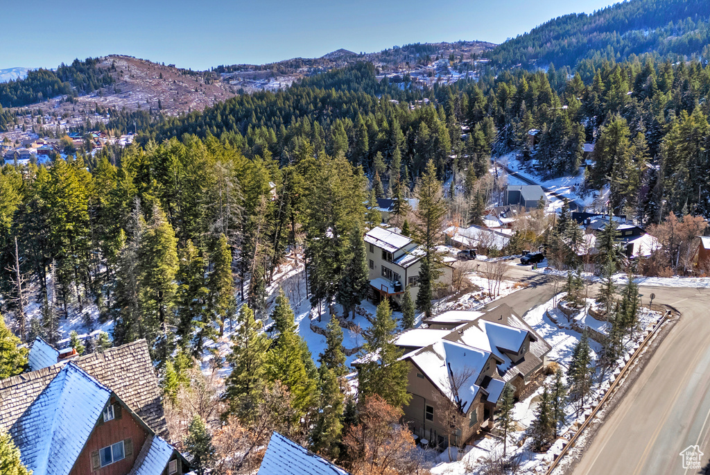 Birds eye view of property featuring a mountain view