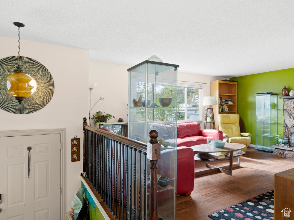 Living room featuring wood-type flooring