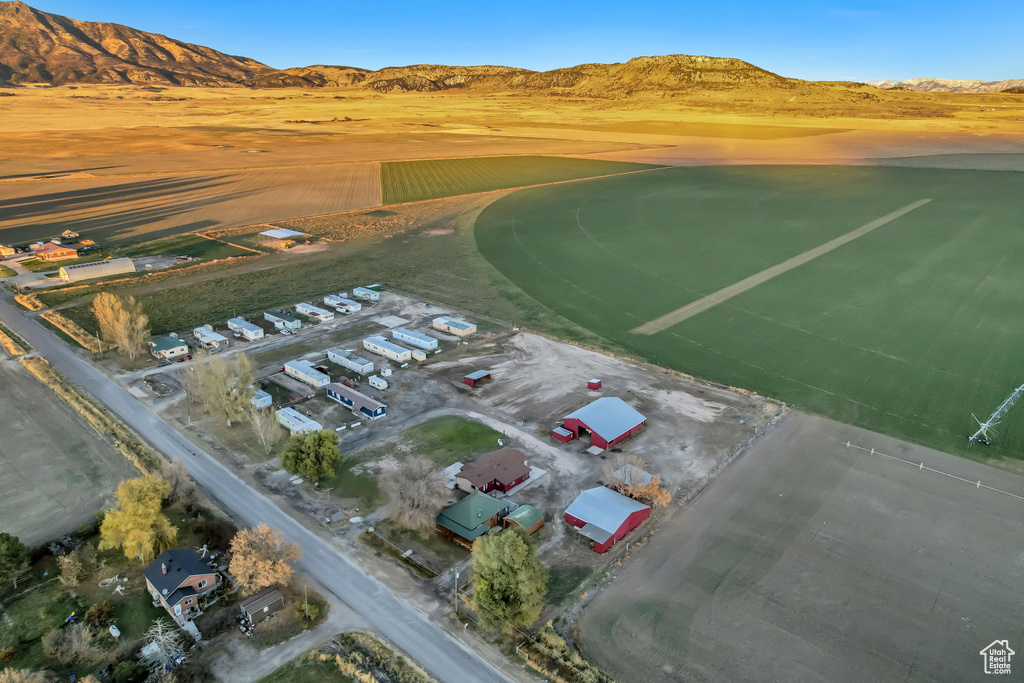 Aerial view featuring a mountain view