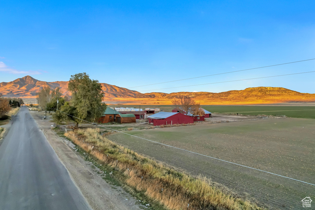 View of road with a mountain view