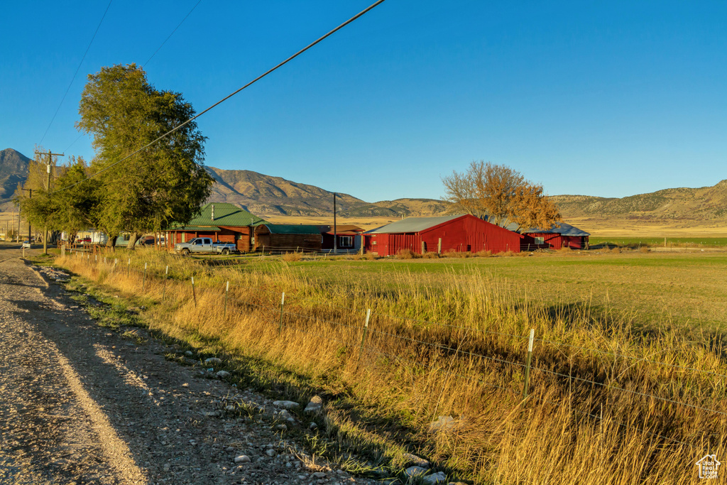 Mountain view featuring a rural view