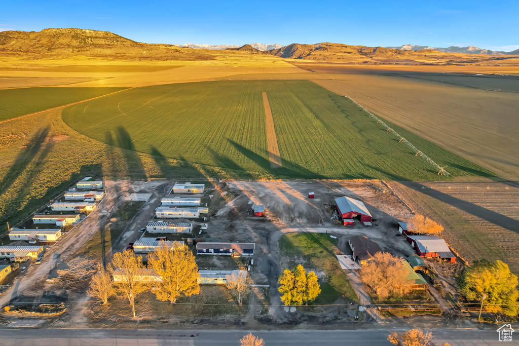 Drone / aerial view with a mountain view