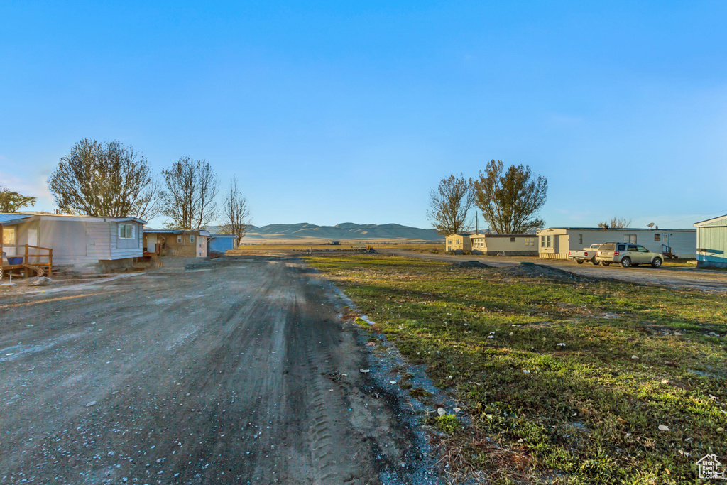 View of street with a mountain view