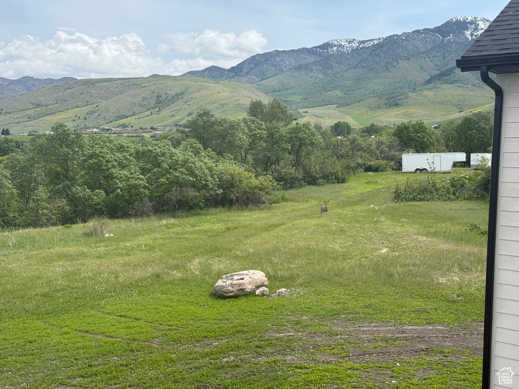 View of mountain background with rural landscape