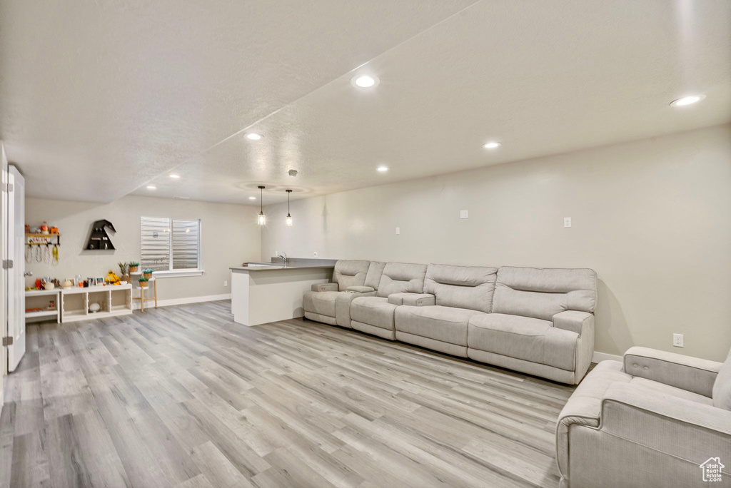 Living room featuring light hardwood / wood-style floors