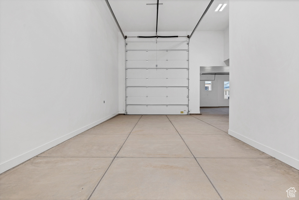 Garage with baseboards