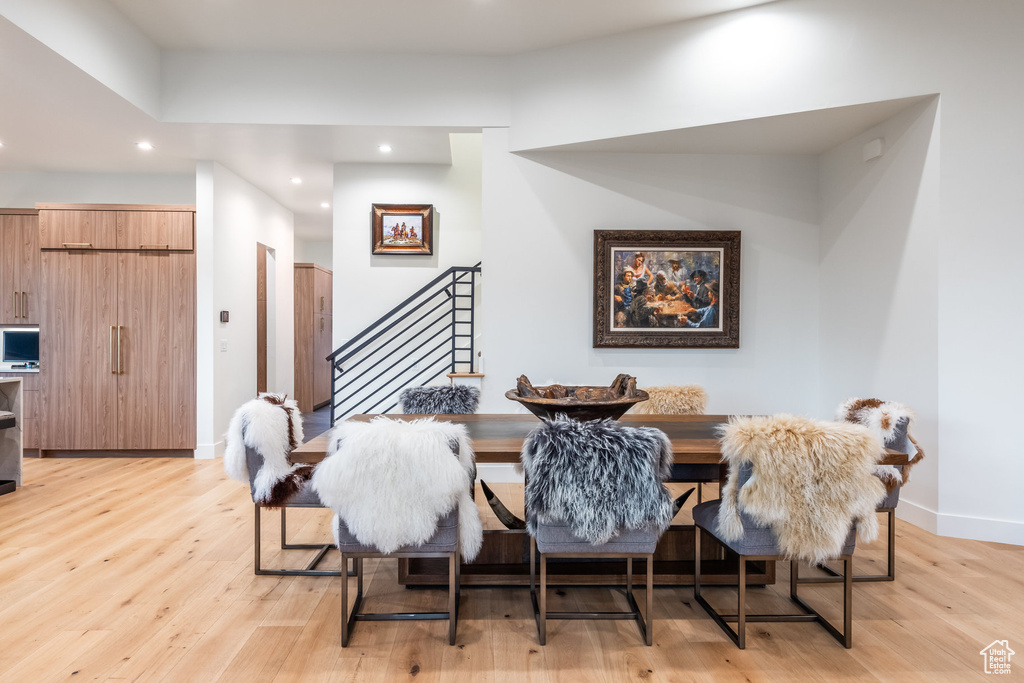 Dining room featuring light wood-type flooring