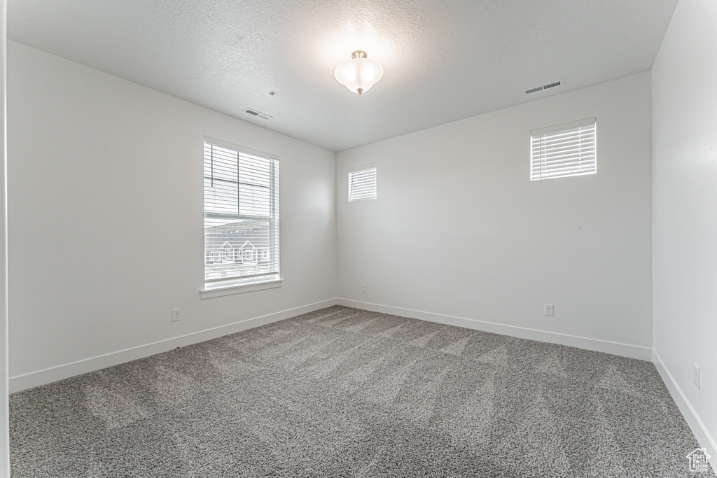 Carpeted empty room with baseboards