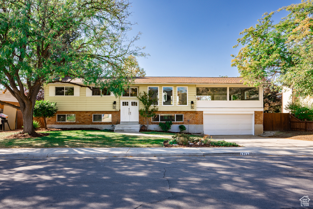 Raised ranch with a garage