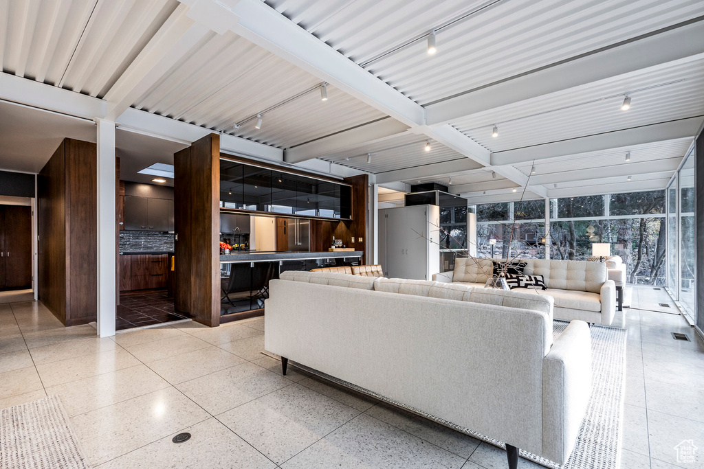 Living room featuring expansive windows