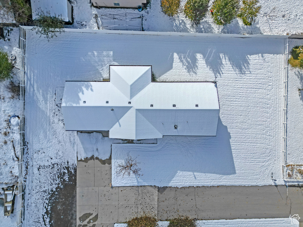 View of snowy aerial view