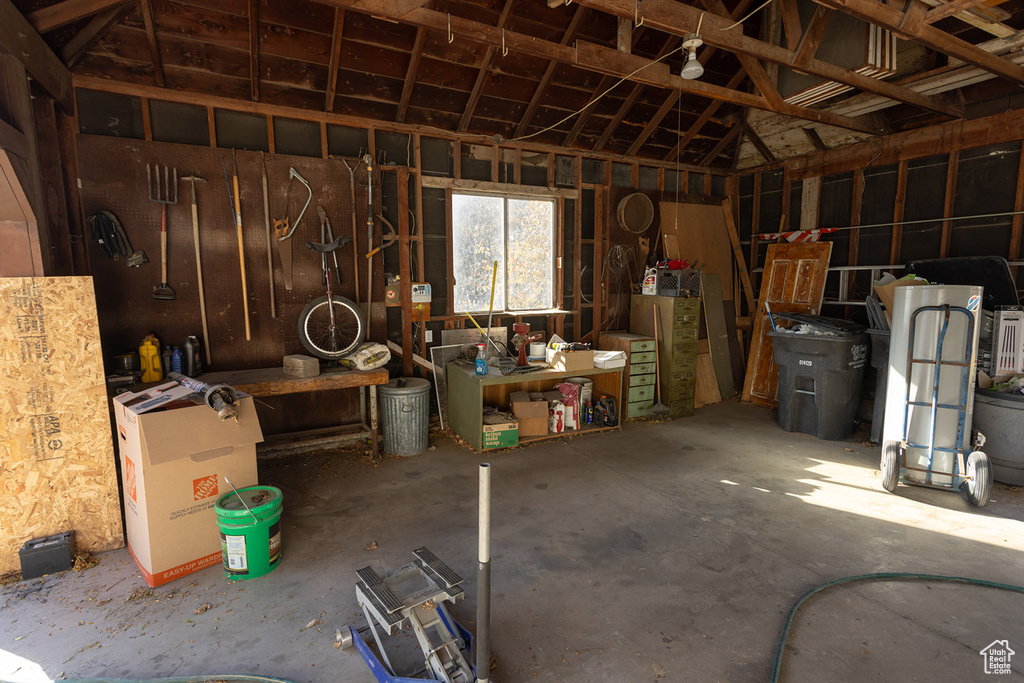 View of garage
