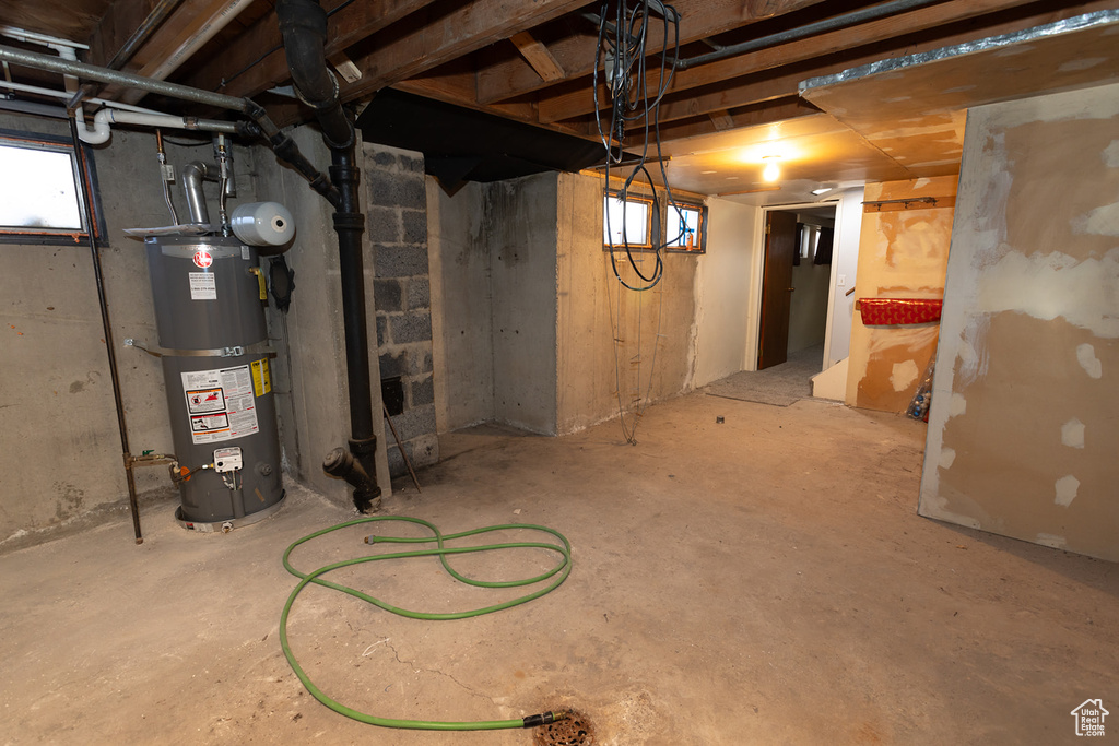 Basement with gas water heater