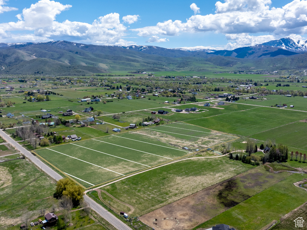 Bird's eye view featuring a mountain view and a rural view
