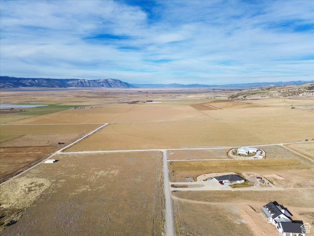 Aerial view featuring a mountain view