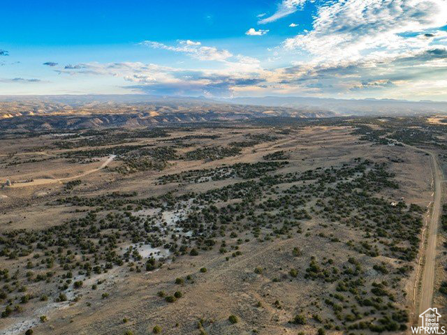 Drone / aerial view with a mountain view