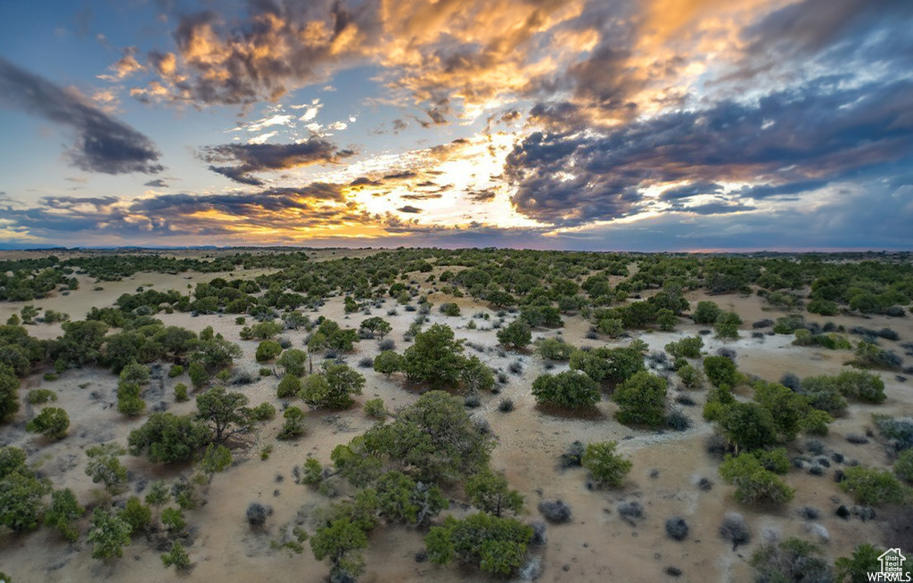 View of aerial view at dusk