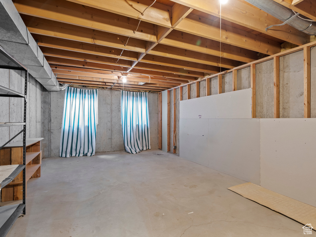 View of unfinished basement