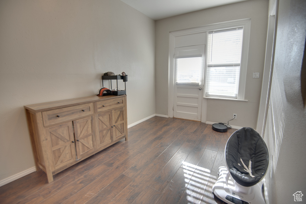 Miscellaneous room featuring dark hardwood / wood-style flooring