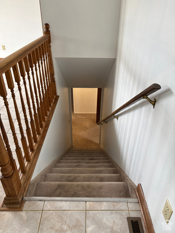 Staircase with visible vents