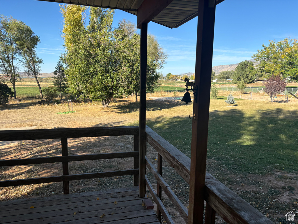 View of yard featuring a mountain view and a rural view