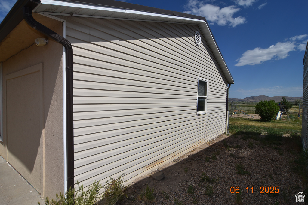 View of home\\\'s exterior with a mountain view