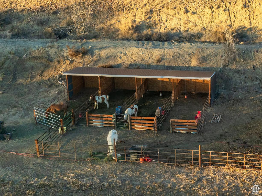 View of front of property featuring a rural view