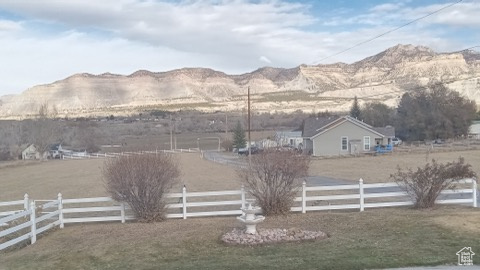 Mountain view featuring a rural view