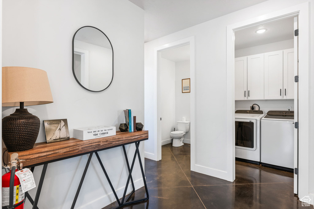 Corridor with separate washer and dryer