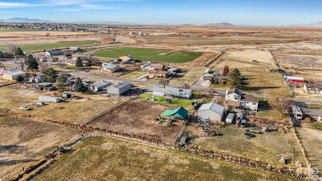 Bird's eye view featuring a mountain view and a rural view