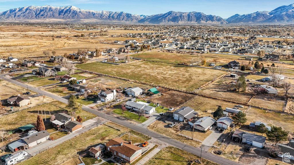 Aerial view featuring a mountain view