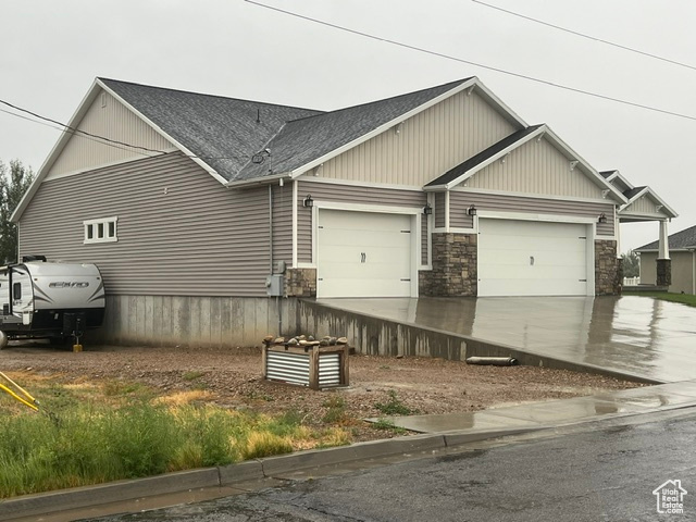 View of front facade with a garage
