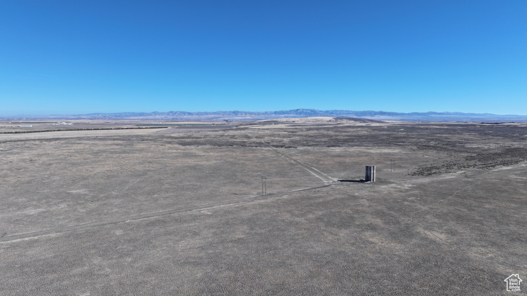 Aerial view featuring a mountain view