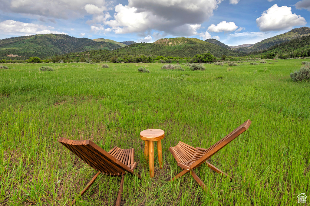 Mountain view with rural landscape